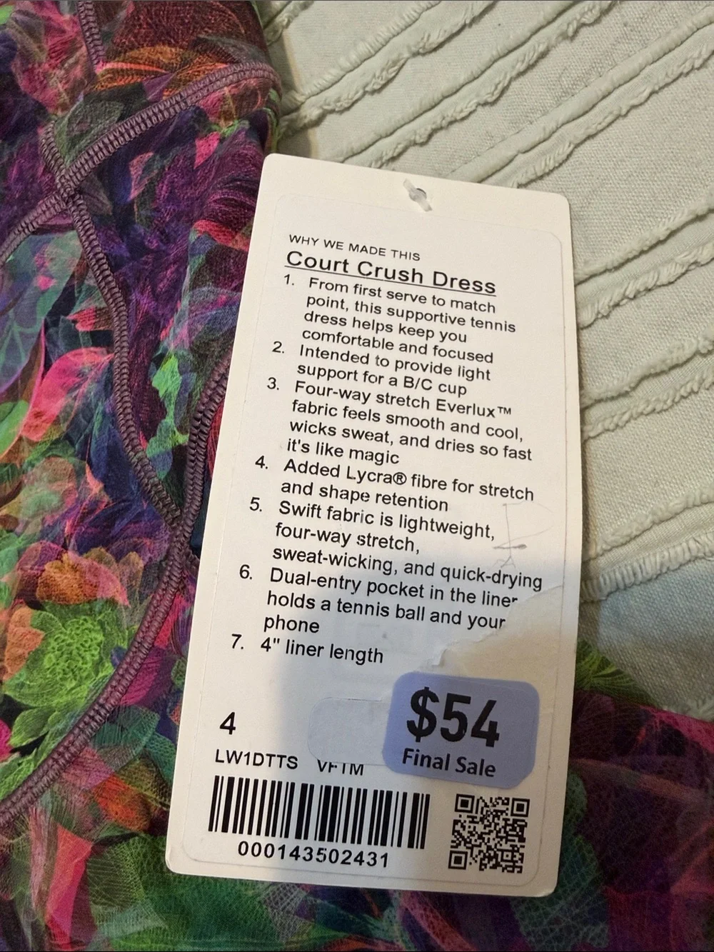NWT Lululemon court crush dress 4